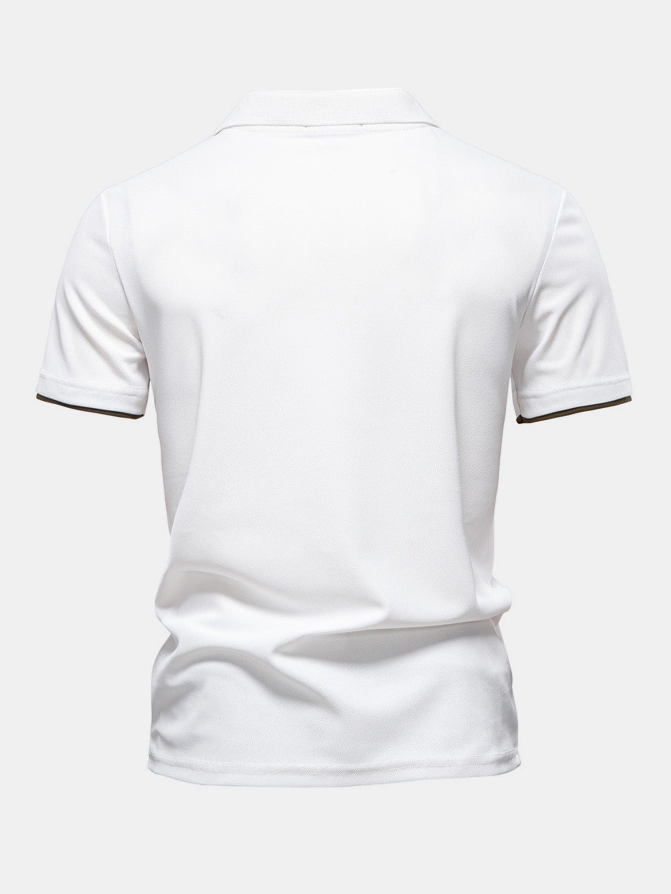 V-Neck Polo Shirt with Contrast Pique Design