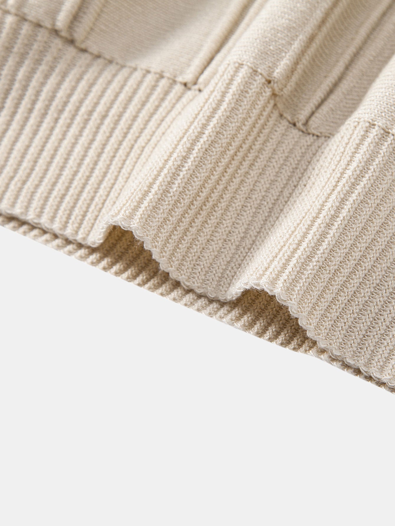 Striped Jacquard Knit Polo Shirt with Zipper