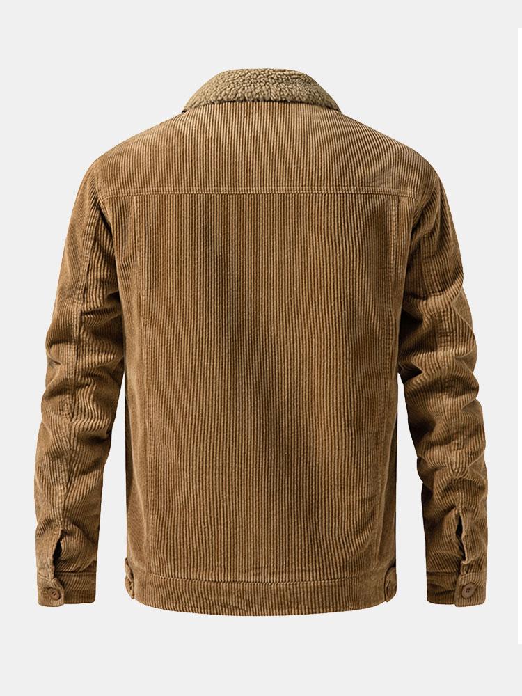 Teddy-Fleece Lined Cotton Corduroy Jacket